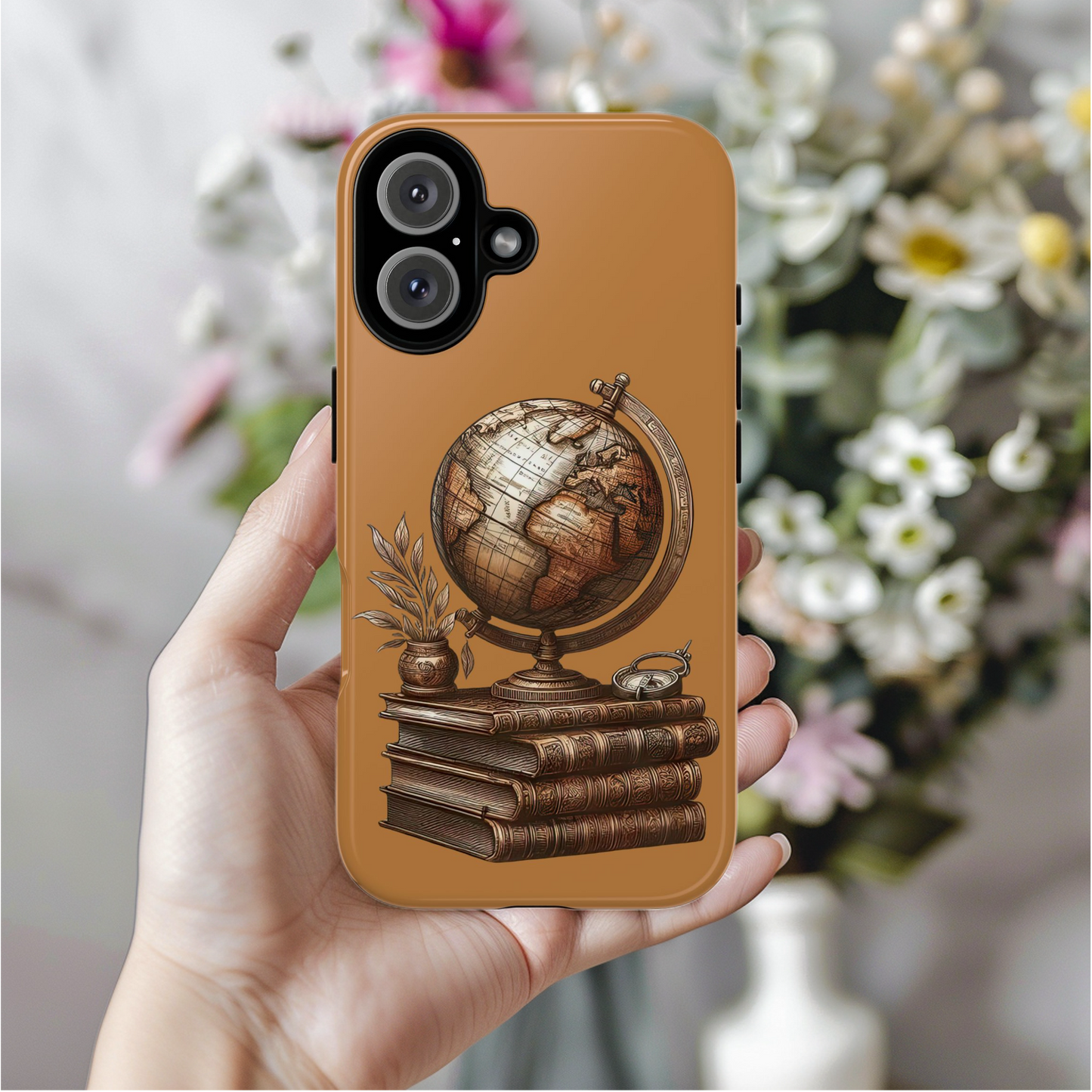 Vintage Globe & Books Phone Case