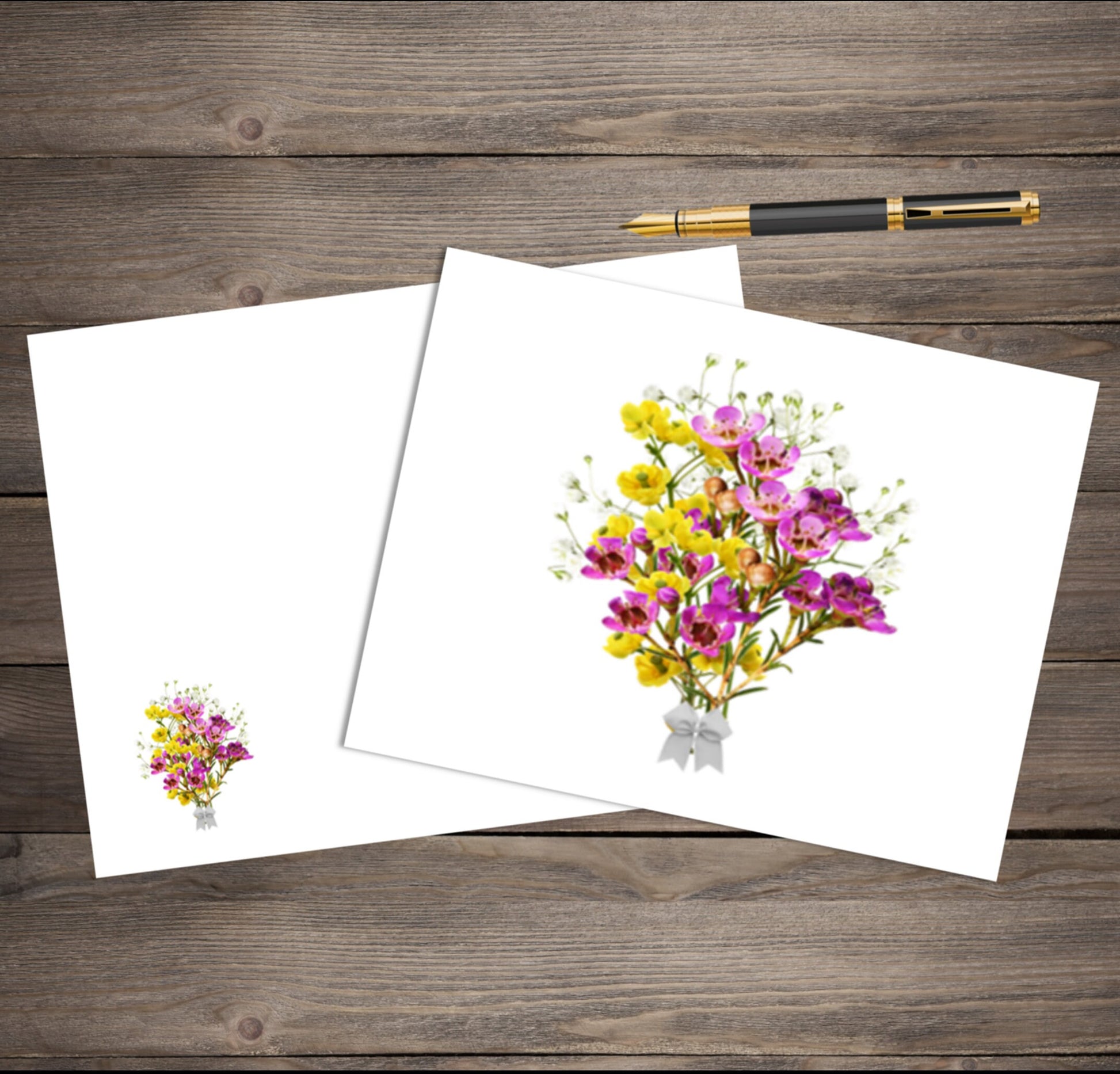 Floral Cards - Wildflower Bouquet - set of 10 blank cards with matching envelopes