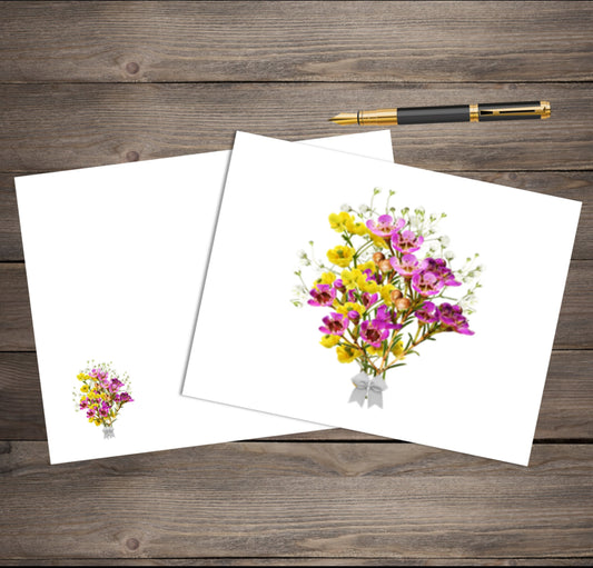 Floral Cards - Wildflower Bouquet - set of 10 blank cards with matching envelopes