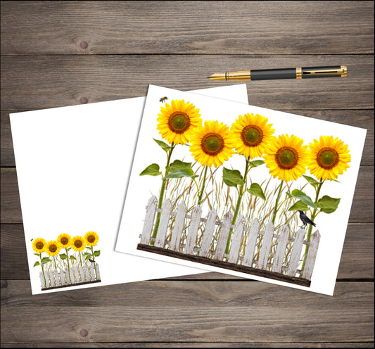 Floral Cards - Sunflowers - set of 10 blank cards with matching envelopes