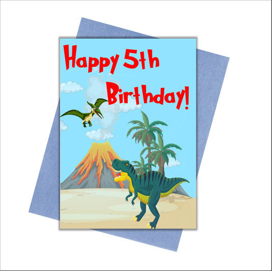 Happy Birthday - Dinosaur birthday card - Customizable