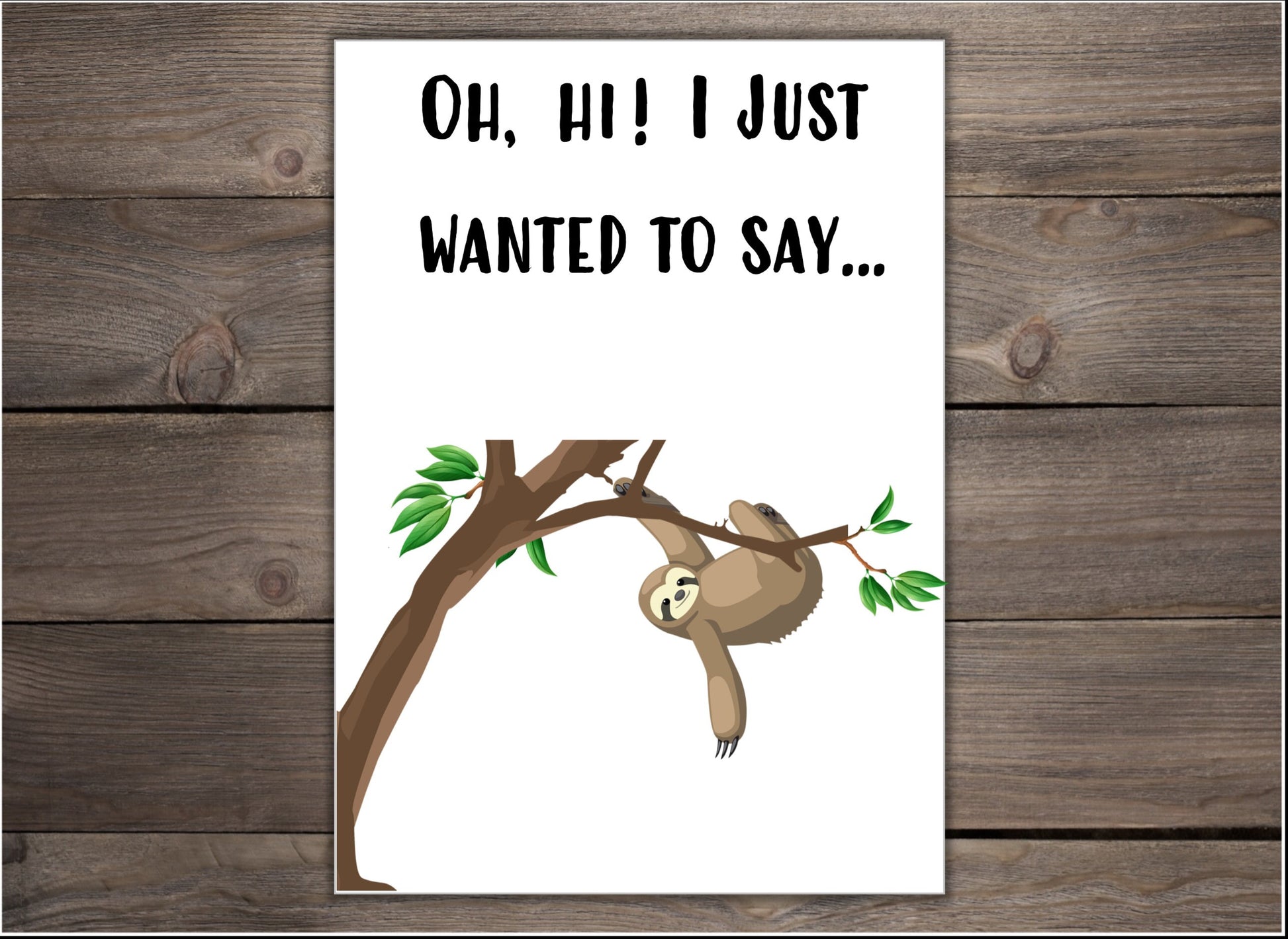 Birthday Card - Sloth