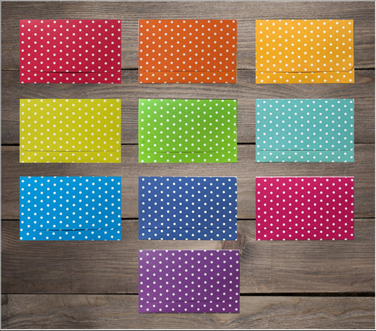 Polka Dot Gift Card Holders - Set of 20
