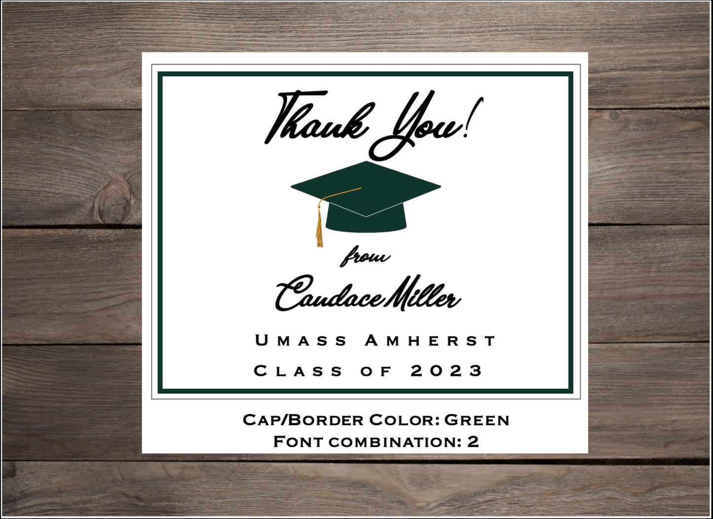 Personalized Graduation Thank You Card: Set of 10
