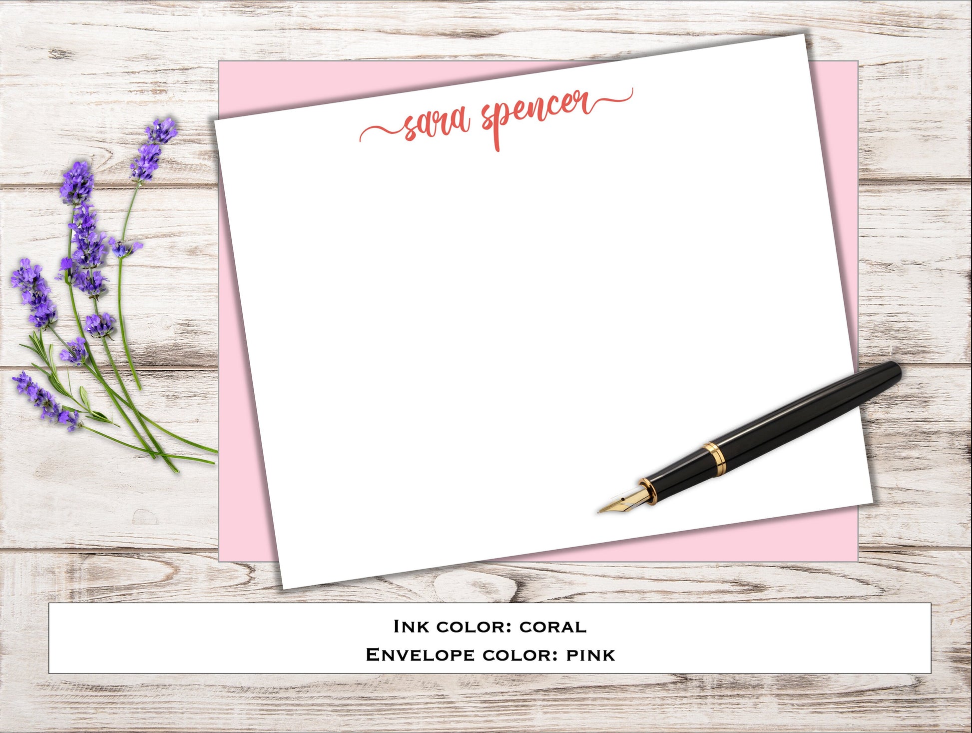 Personalized Stationery - Note Cards & Envelopes - Set of 10