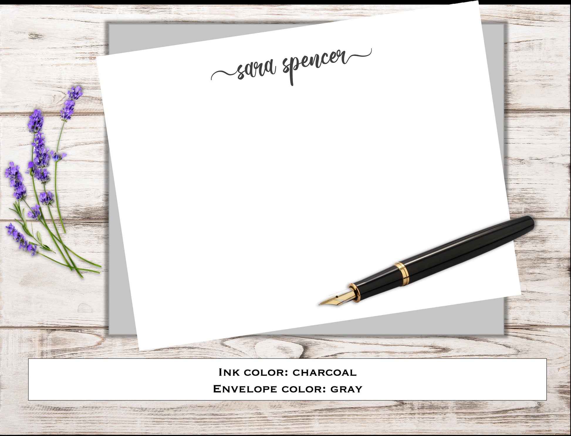 Personalized Stationery - Note Cards & Envelopes - Set of 10