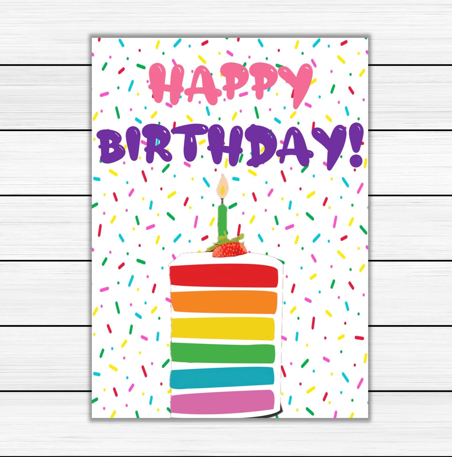 Printable Birthday Card - Birthday Cake