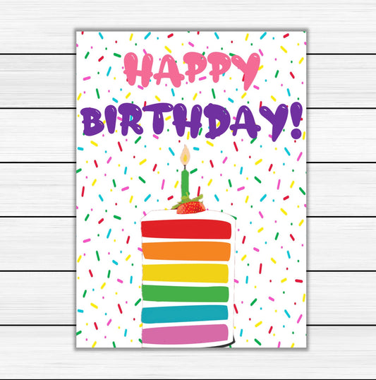 Printable Birthday Card - Birthday Cake