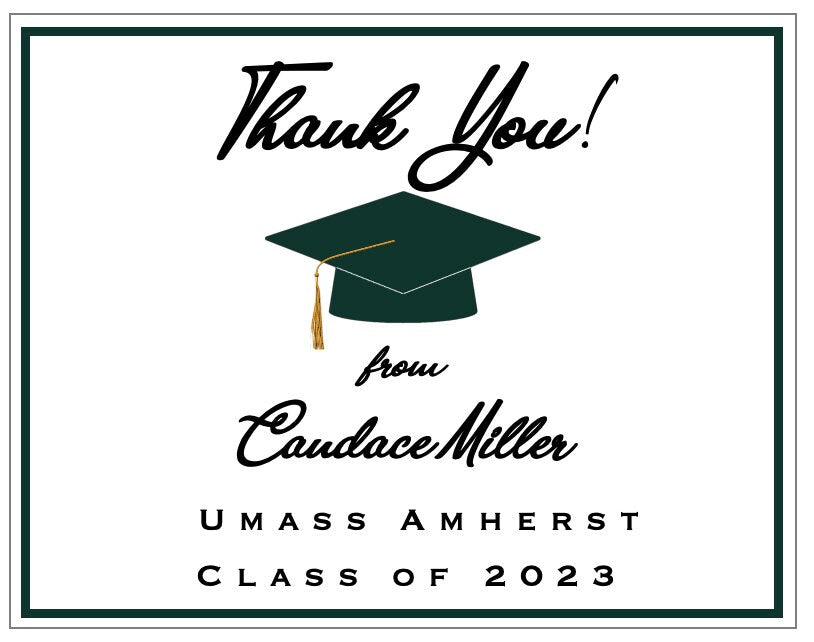Personalized Graduation Thank You Card: Set of 10