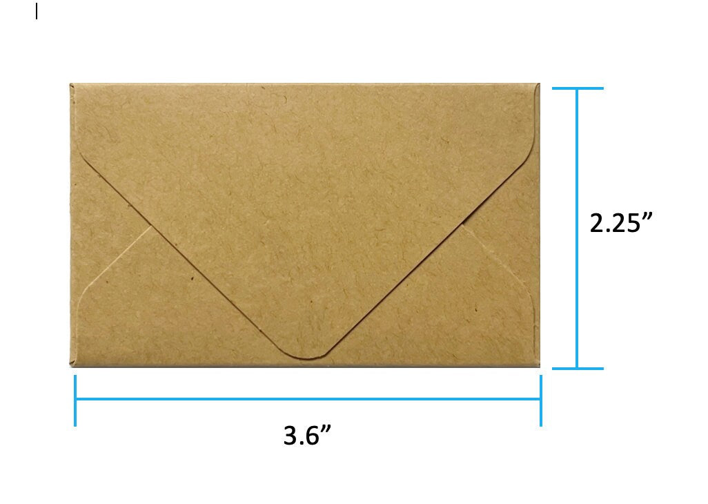 Mini Kraft Envelopes - Gift Card Envelopes - Set of 25