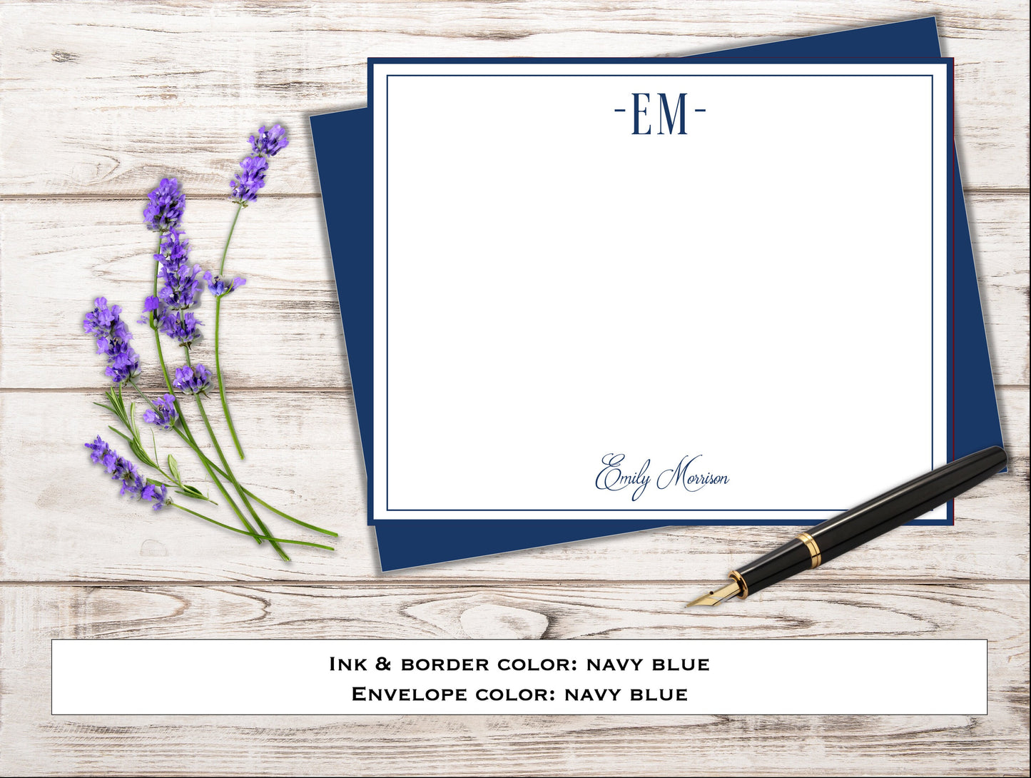 Personalized Stationery - Note Cards & Envelopes - Set of 10
