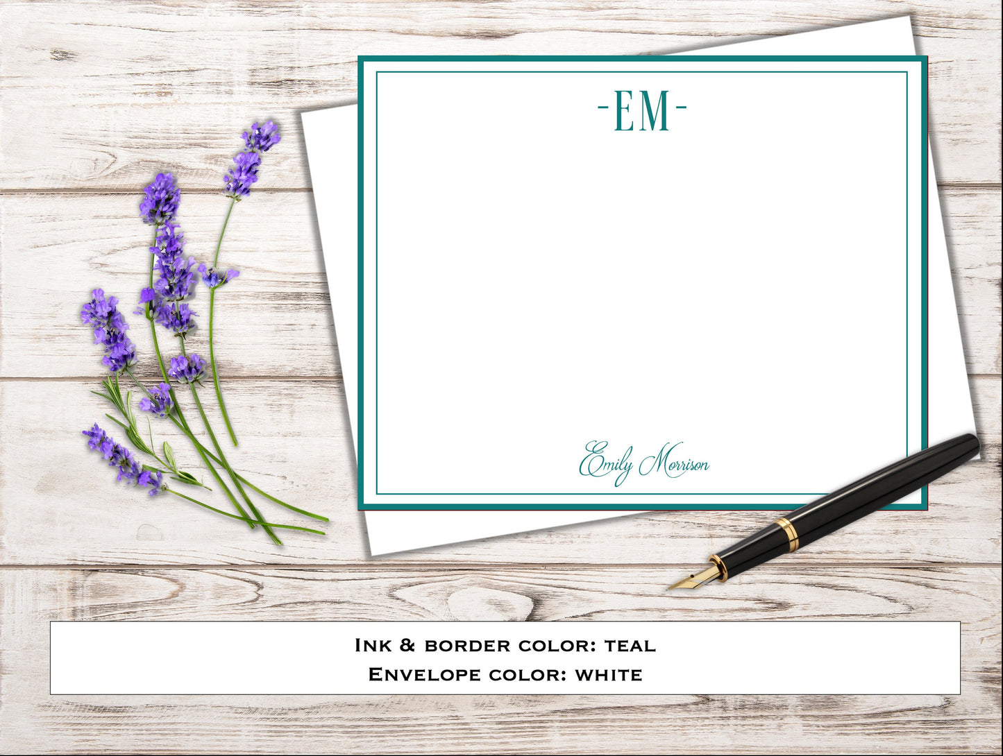 Personalized Stationery - Note Cards & Envelopes - Set of 10