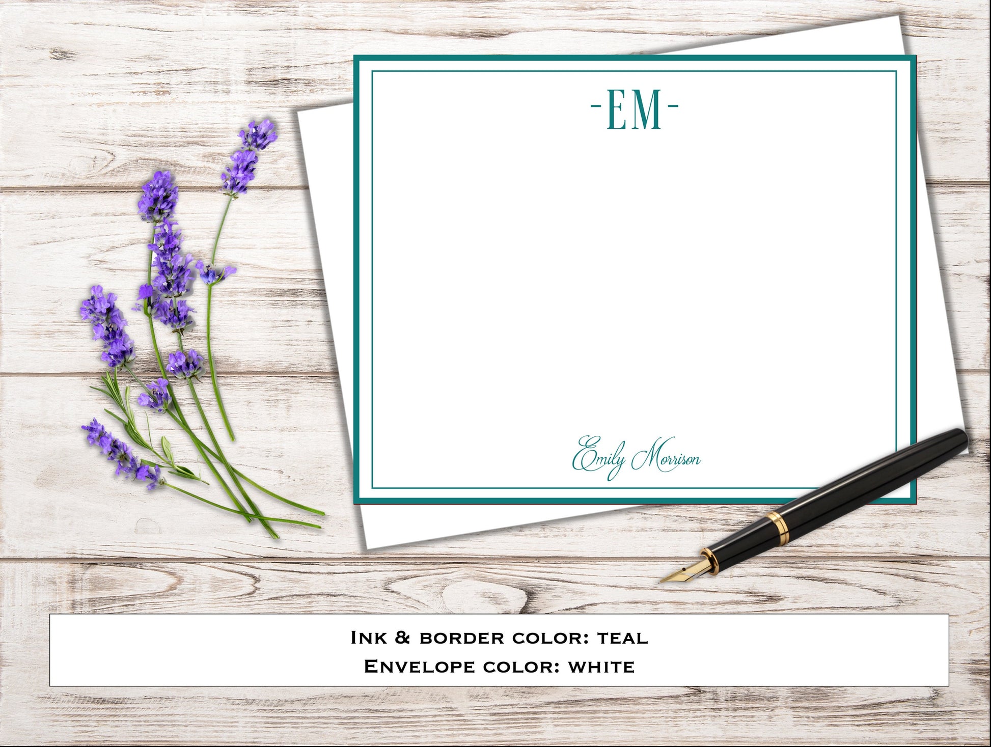 Personalized Stationery - Note Cards & Envelopes - Set of 10