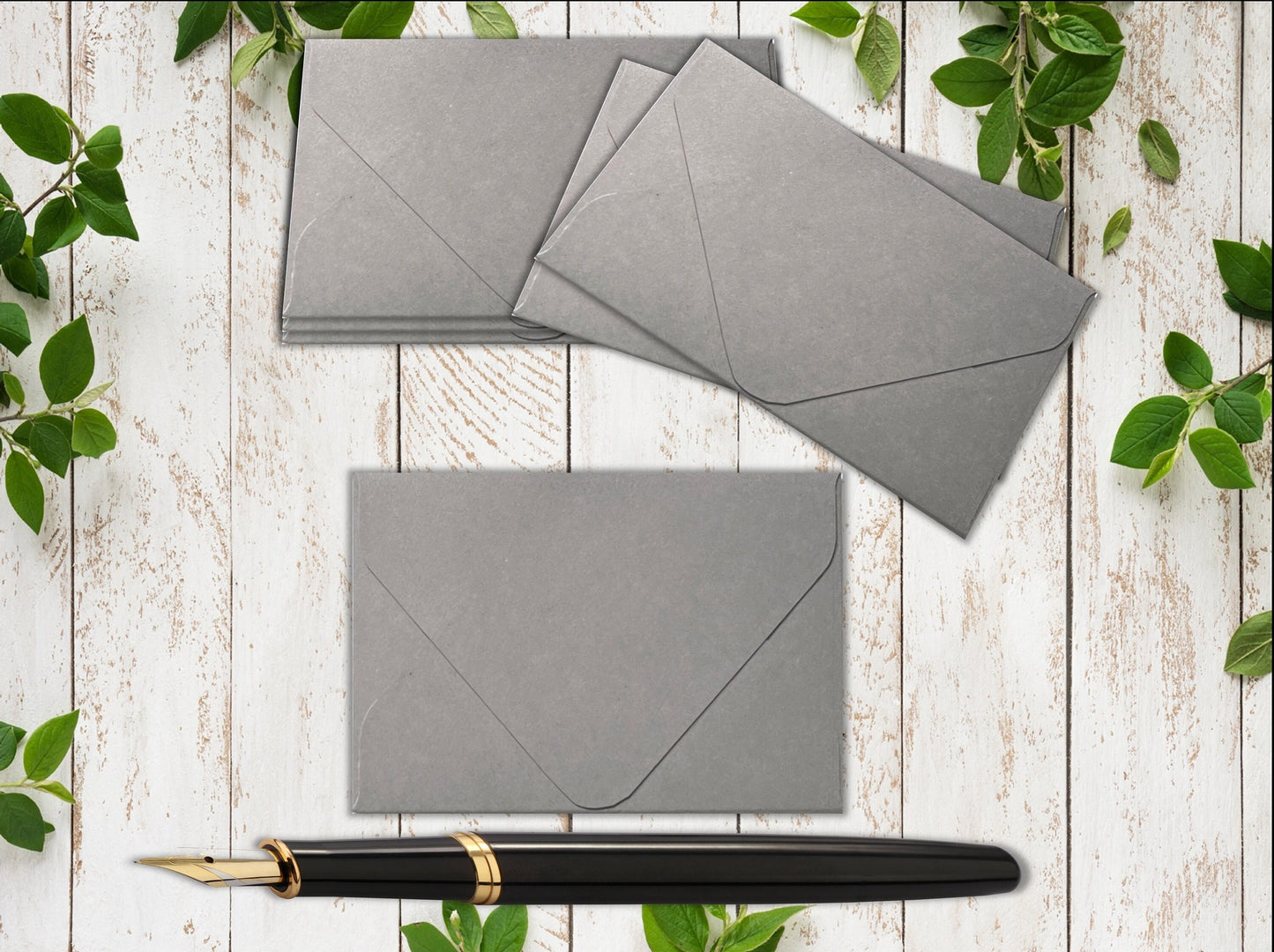 Mini Kraft Gray Envelopes - 2.5" x 3.6" - Set of 25