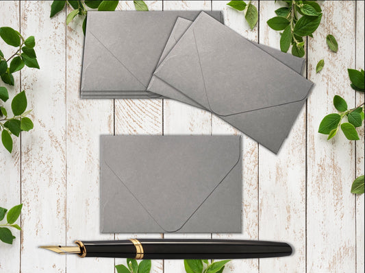 Mini Kraft Gray Envelopes - 2.5" x 3.6" - Set of 25