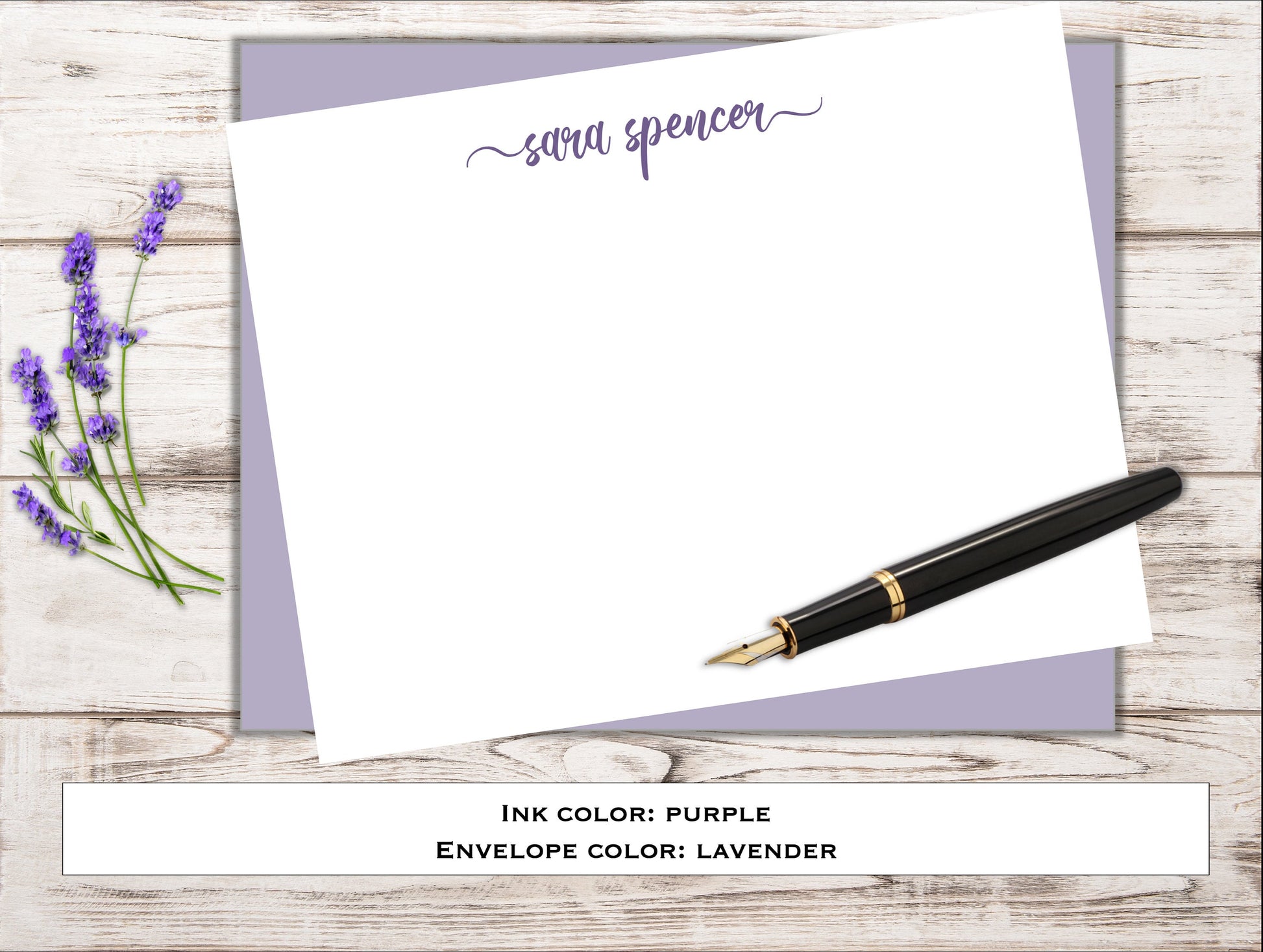 Personalized Stationery - Note Cards & Envelopes - Set of 10