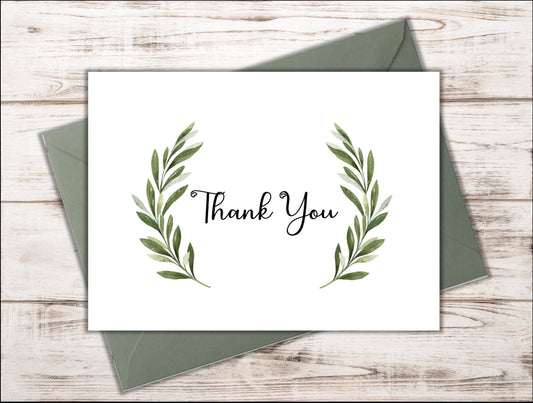 Thank You Cards - Set of 10 - Olive Branch