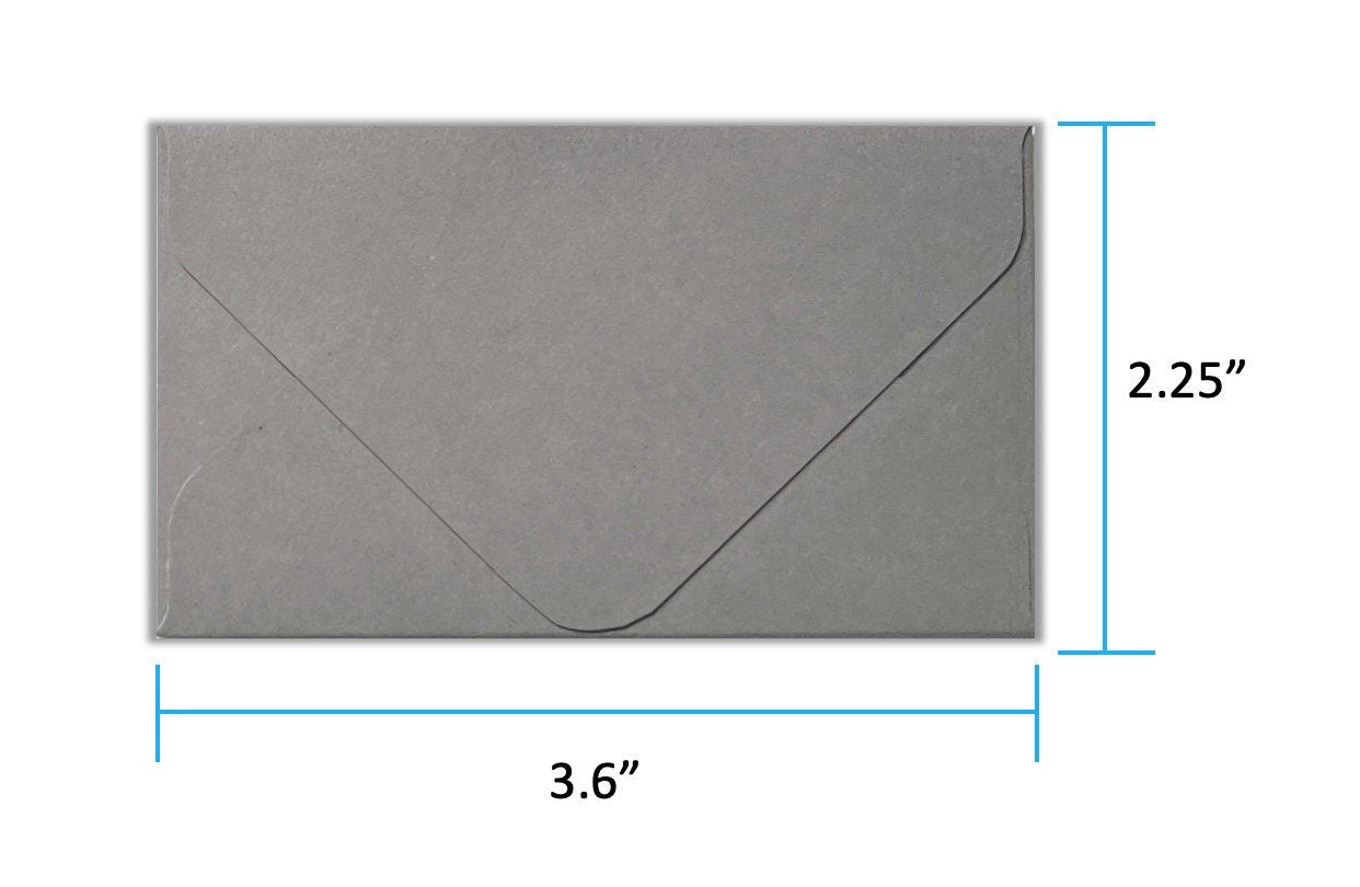 Mini Kraft Gray Envelopes - 2.5" x 3.6" - Set of 25