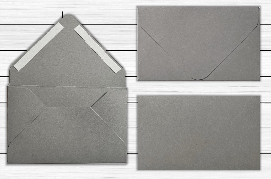 Mini Kraft Gray Envelopes - 2.5" x 3.6" - Set of 25