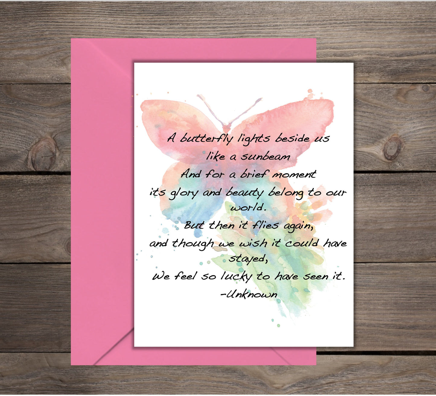 Sympathy Card: Watercolor Butterfly