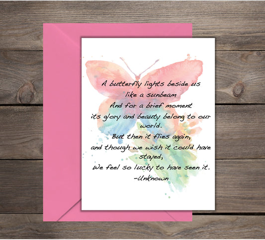 Sympathy Card: Watercolor Butterfly