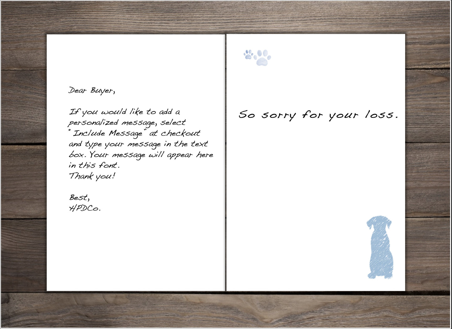 Sympathy Card: Loss of Dog