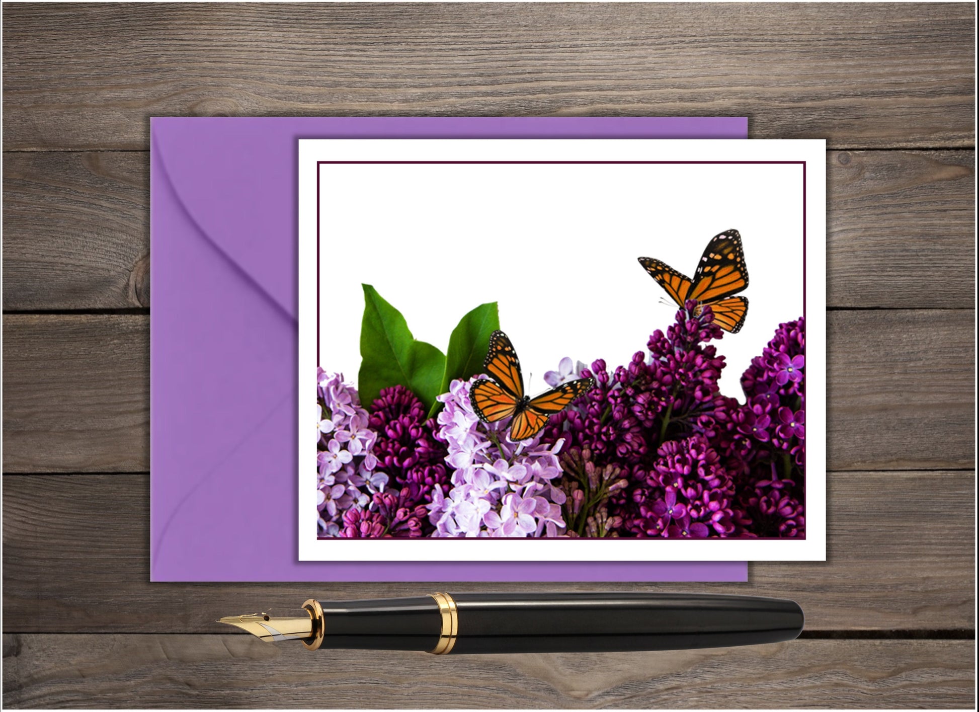 Lilac & Monarch Notecards - set of 10