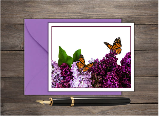Lilac & Monarch Notecards - set of 10