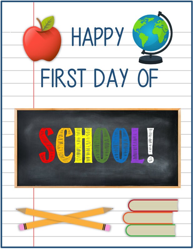 Happy First Day of School: Printable Card