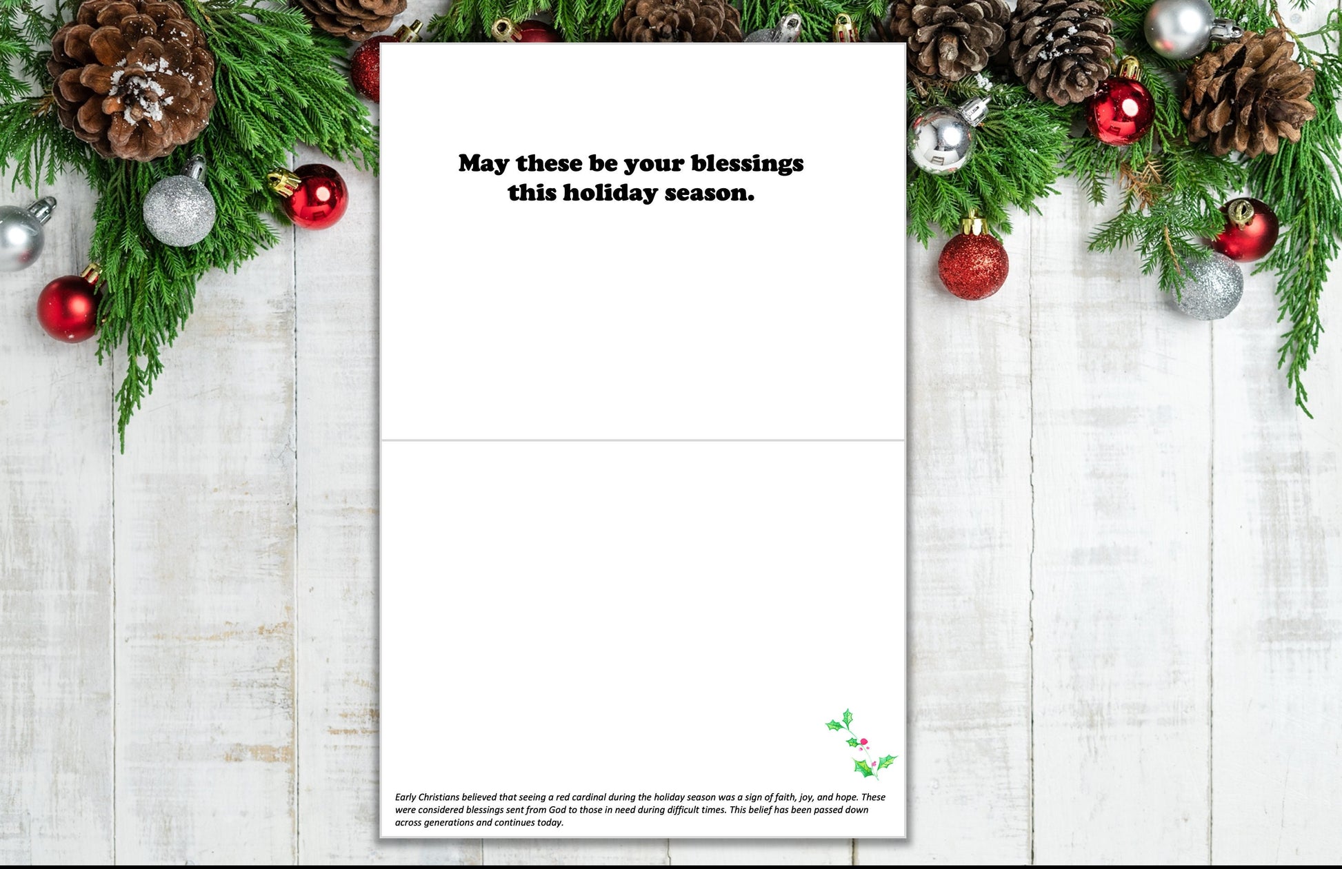 Merry Christmas Card: Faith Joy Hope