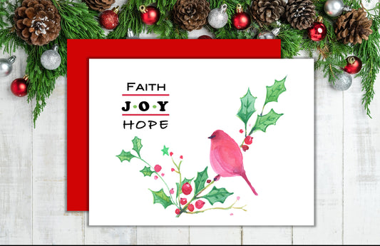 Merry Christmas Card: Faith Joy Hope