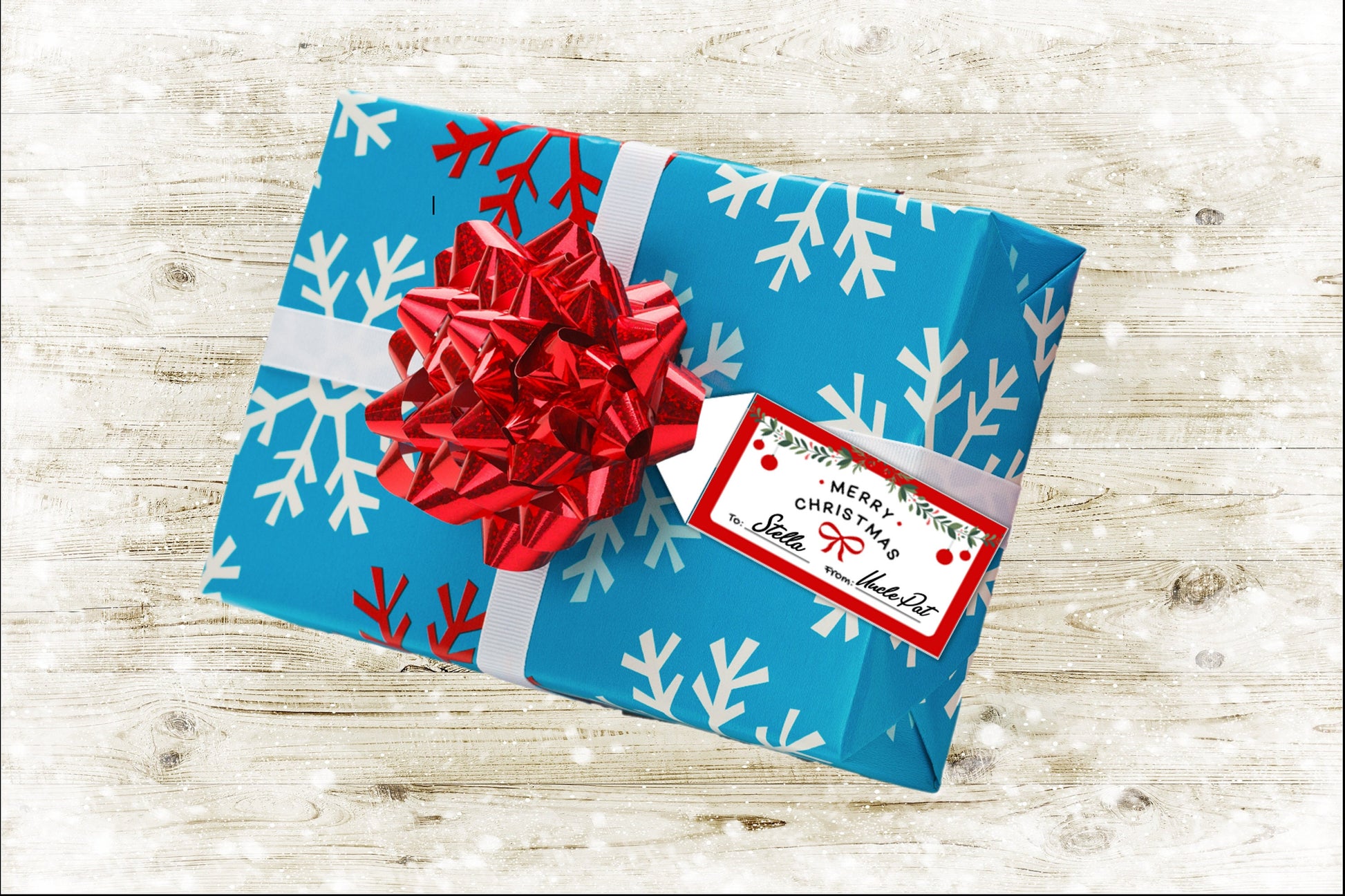 Merry Christmas Vintage-Style Gift Tags: Set of 50
