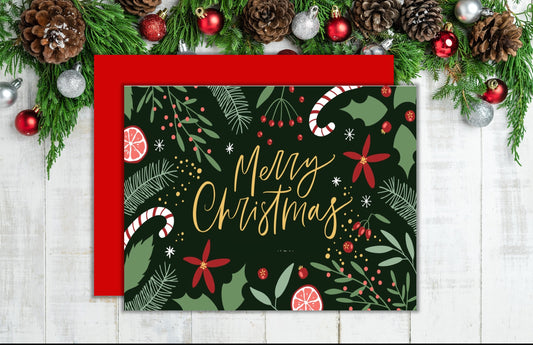 Merry Christmas Note Cards: Tropical Chic