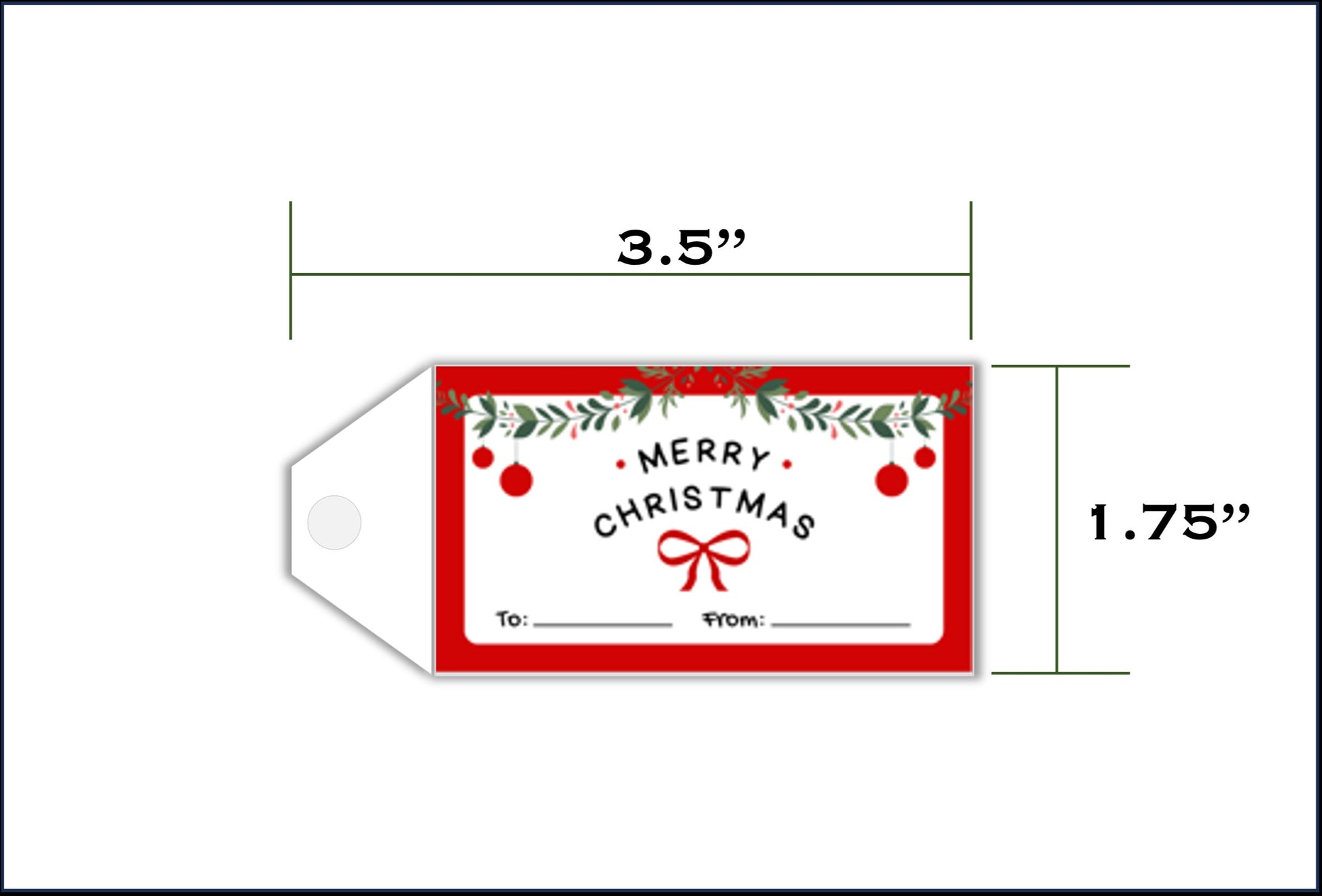 Merry Christmas Vintage-Style Gift Tags: Set of 50