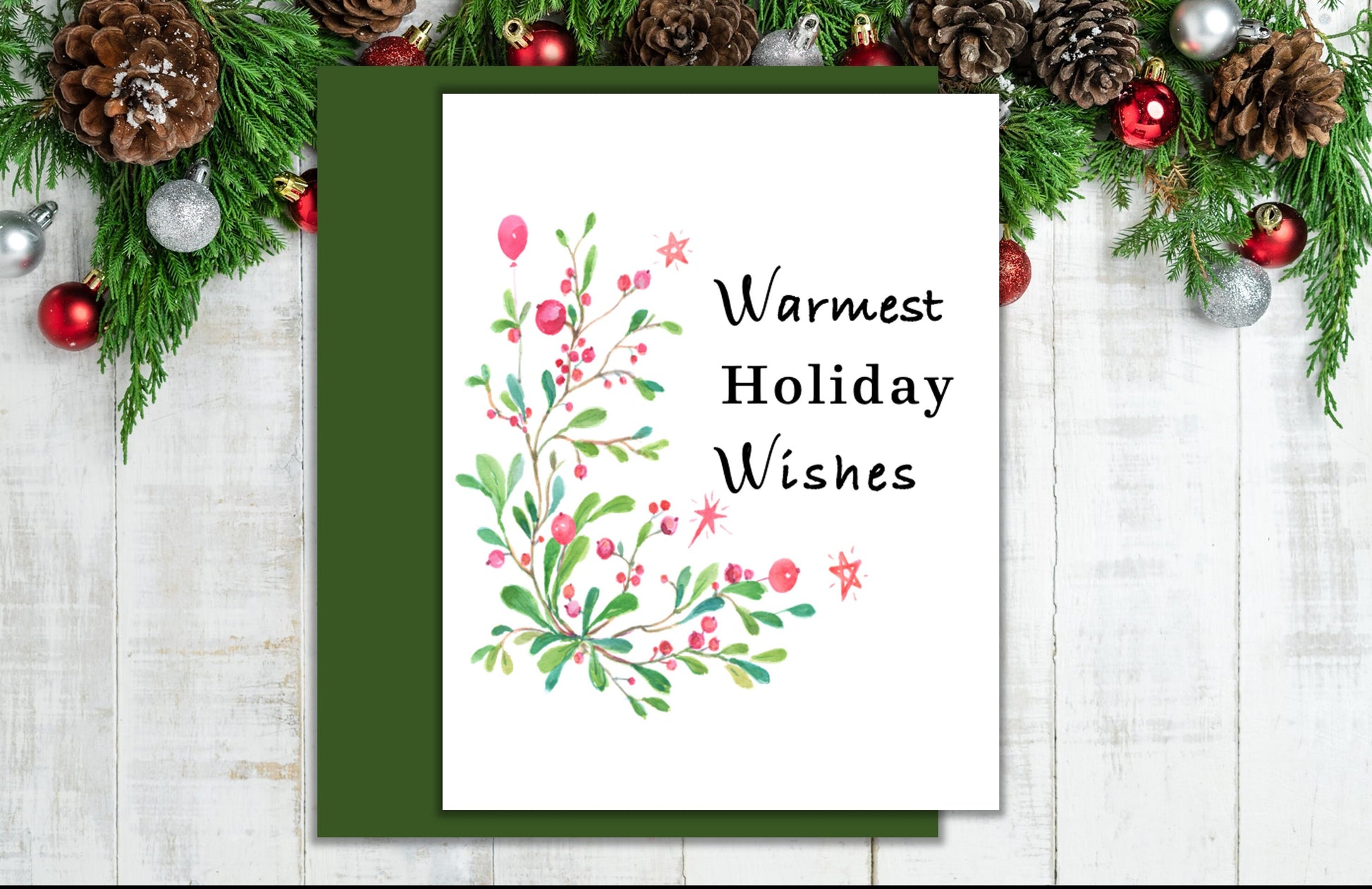 Christmas Note Cards: Warmest Holiday Wishes