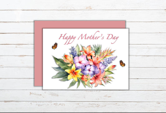Mother's Day Card - Wildflowers & Butterflies