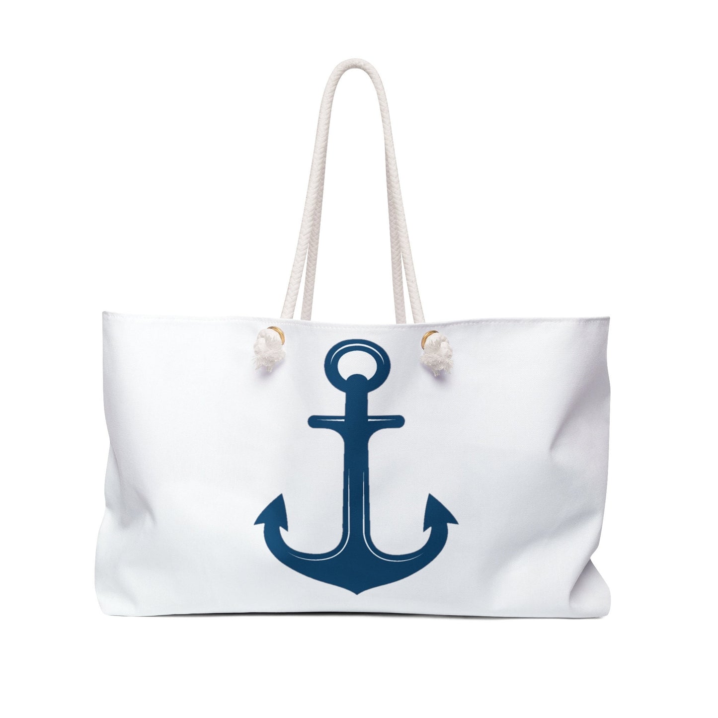 Weekender Tote: Navy Blue Anchor