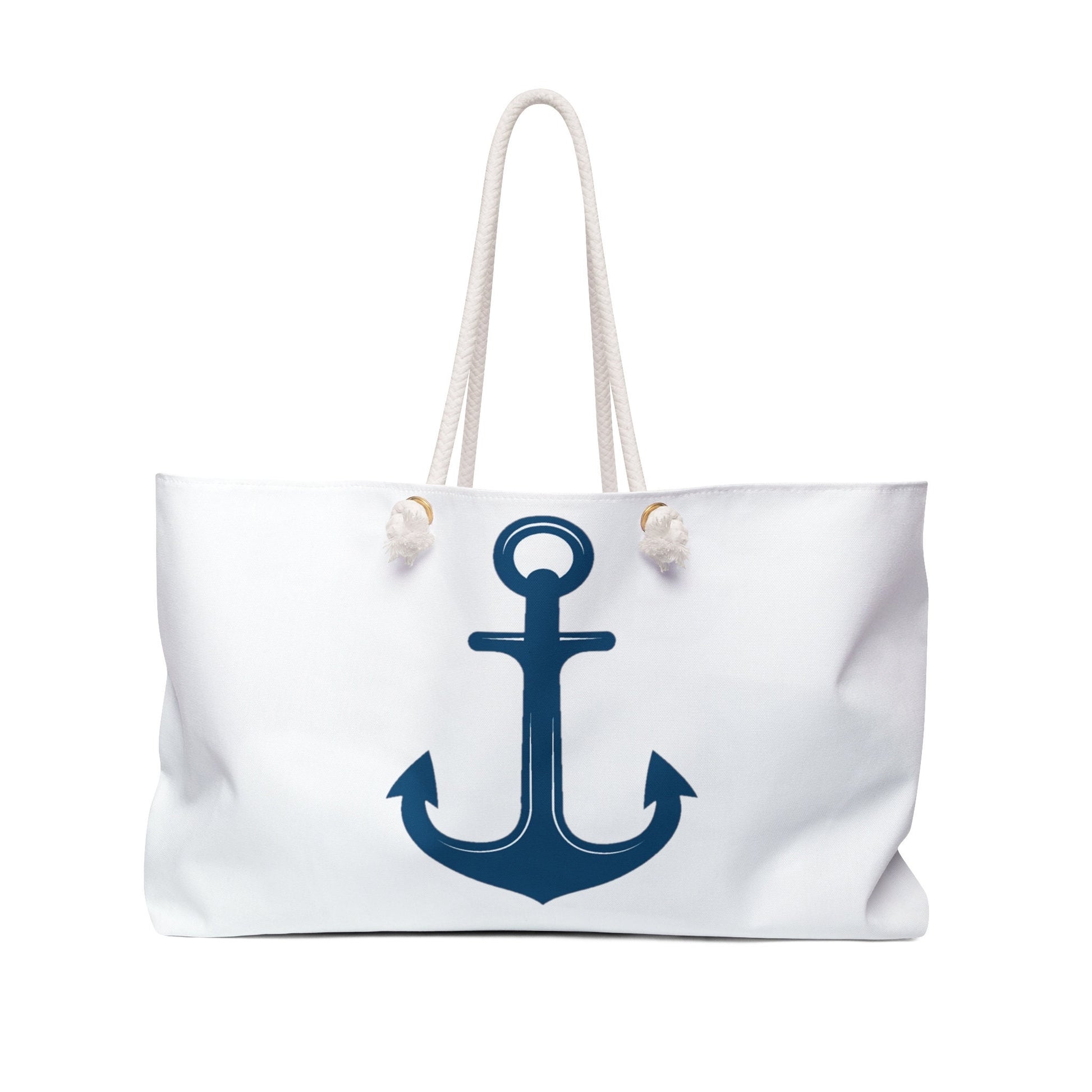 Weekender Tote: Navy Blue Anchor