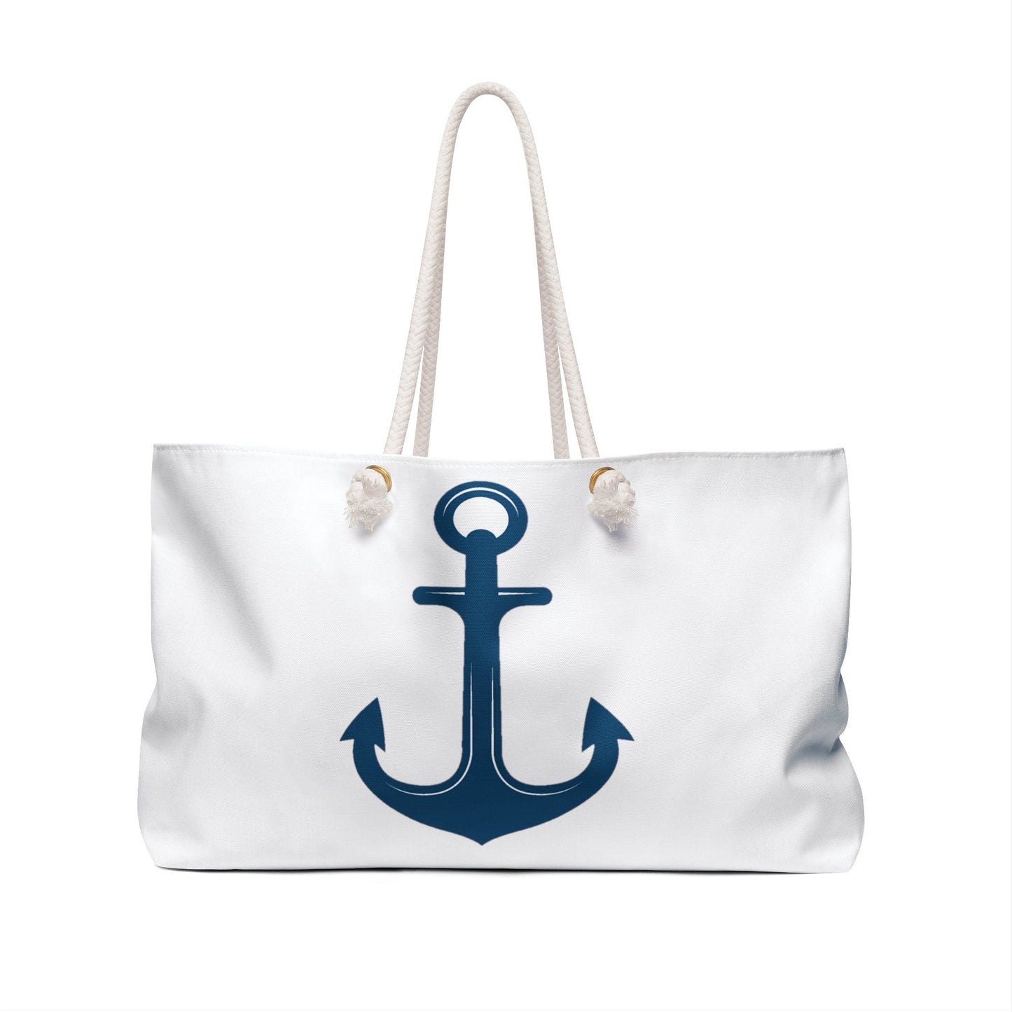 Weekender Tote: Navy Blue Anchor