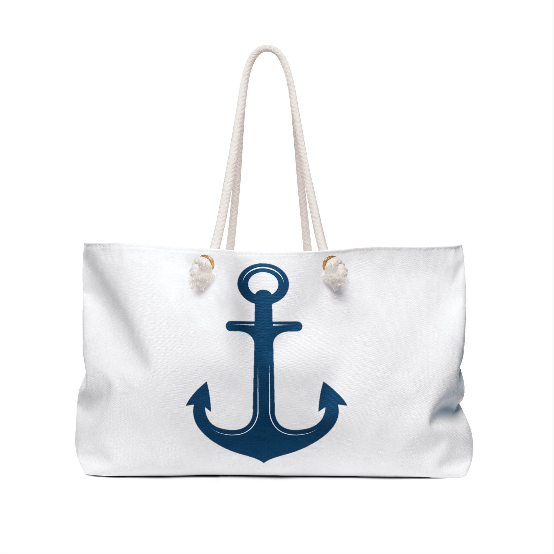 Weekender Tote: Navy Blue Anchor