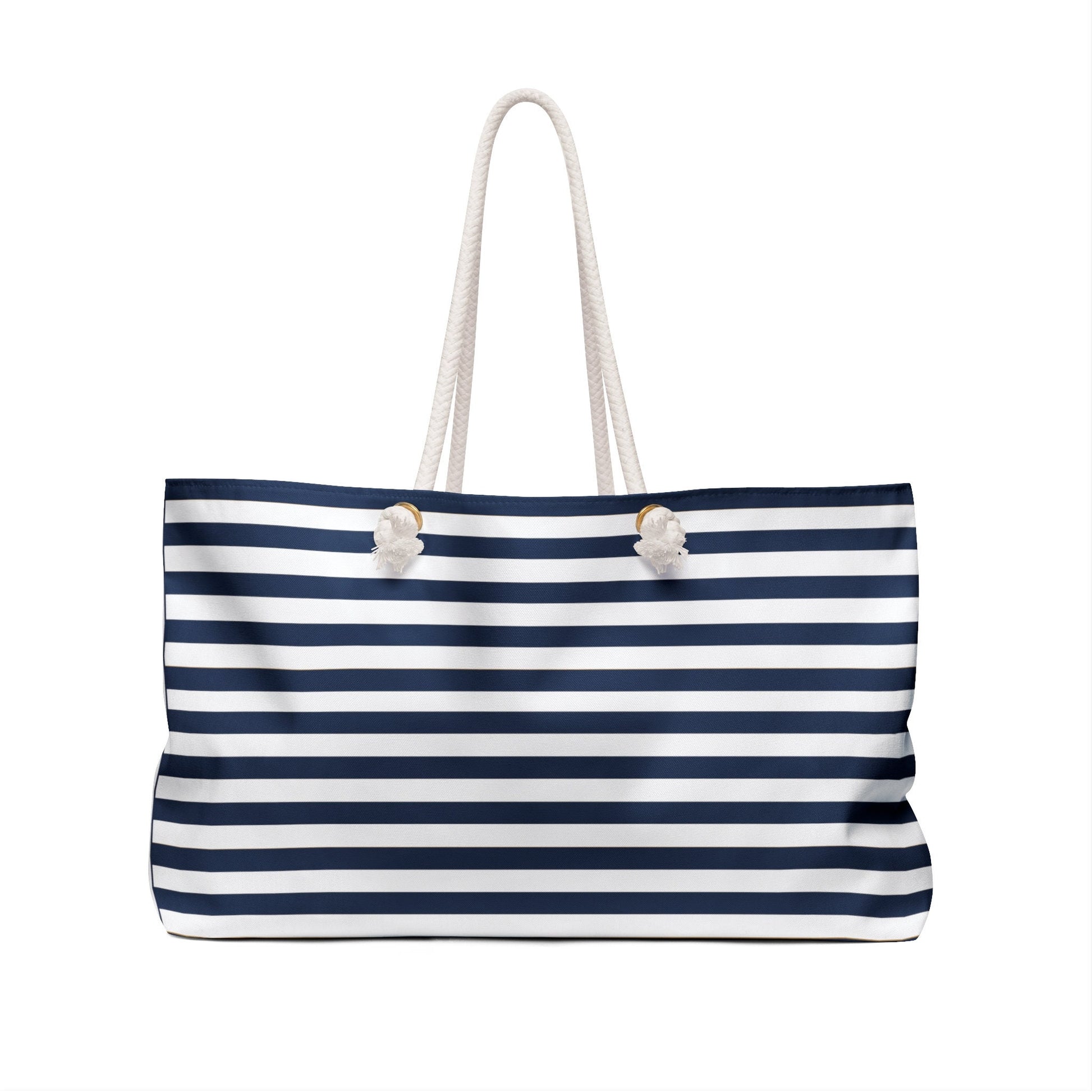 Weekender Tote: Navy & White