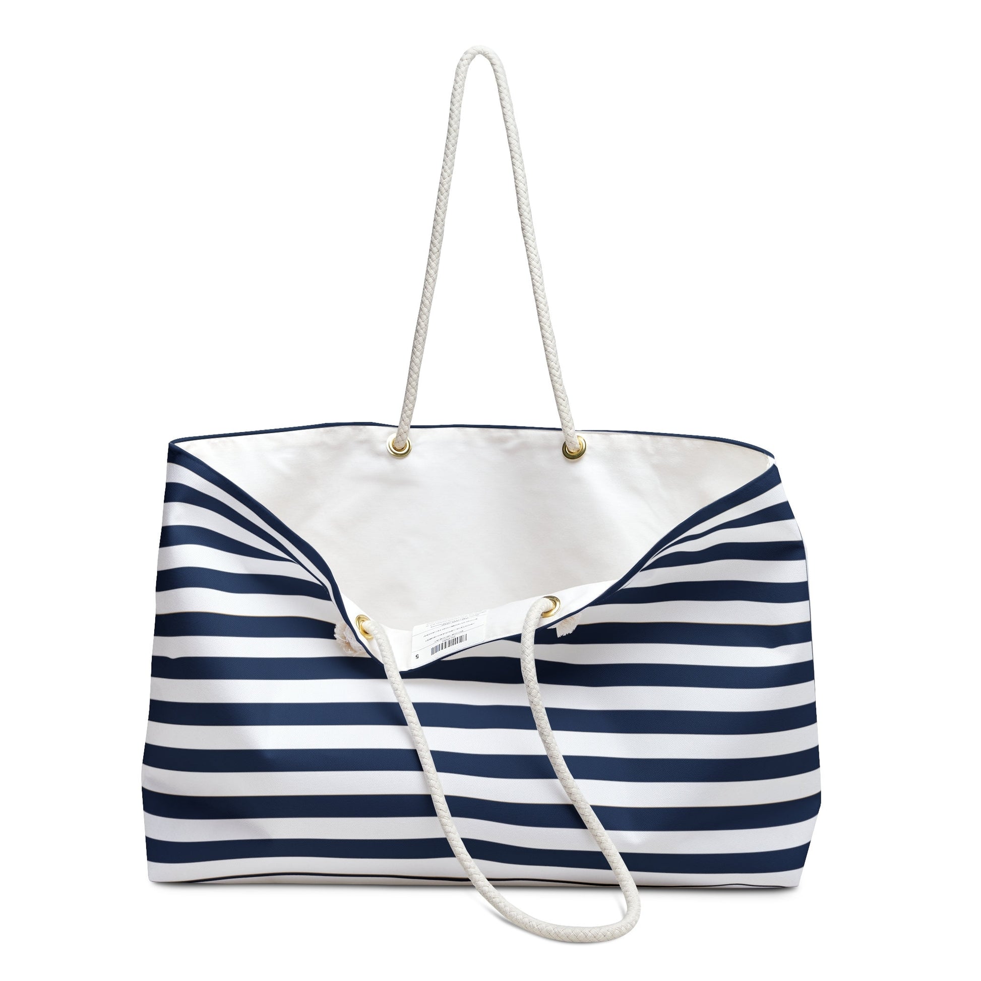 Weekender Tote: Navy & White
