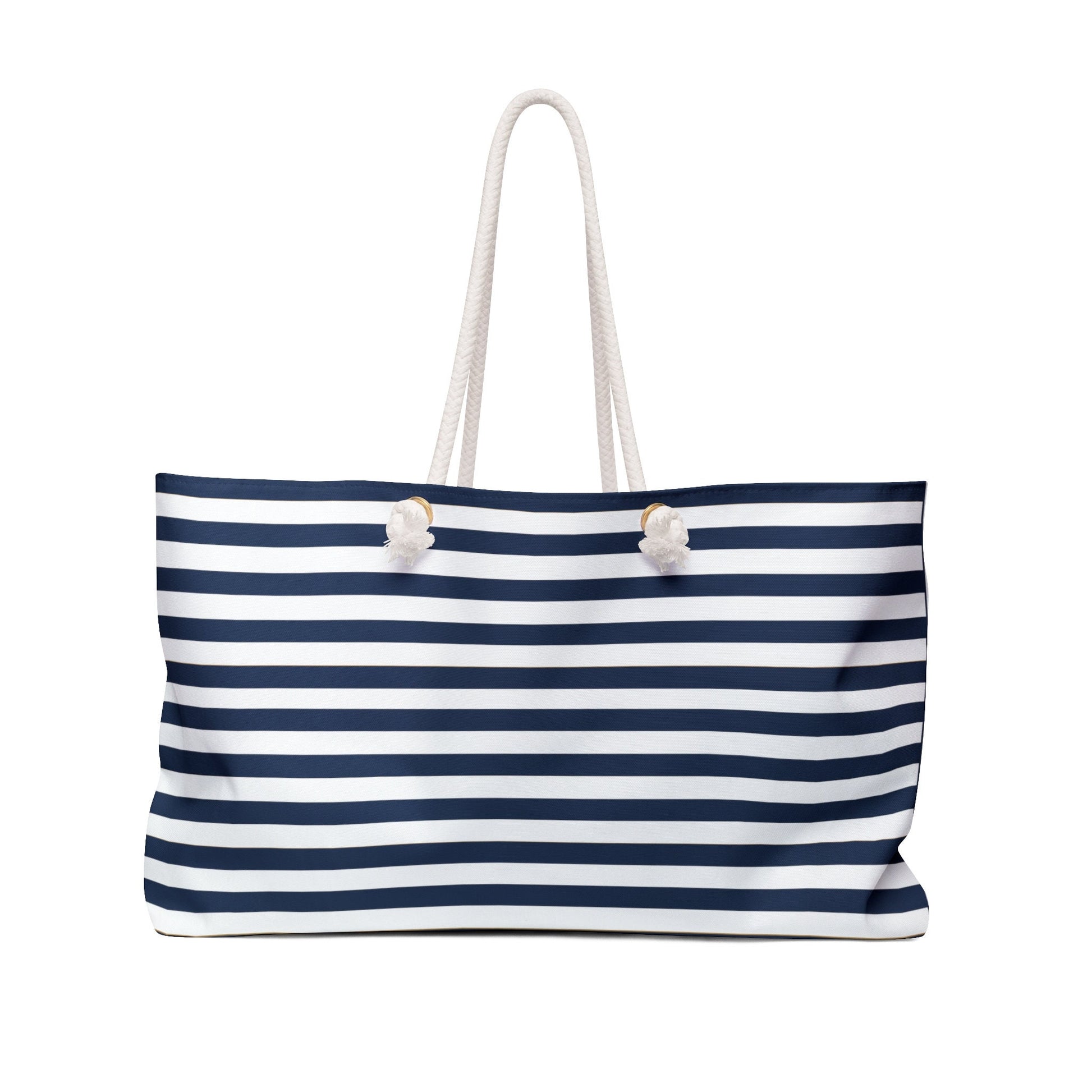 Weekender Tote: Navy & White