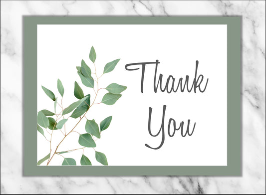 Thank You Cards - Set of 10 - Eucalyptus