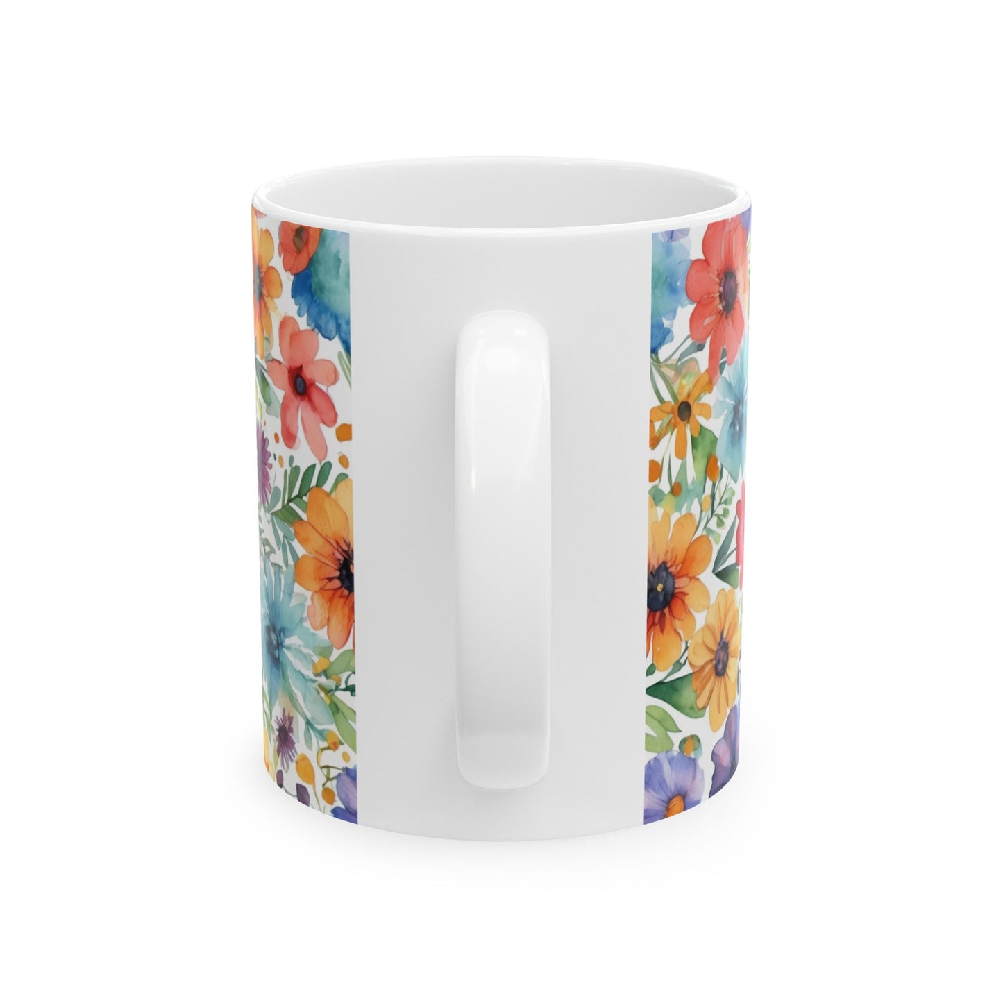 Watercolor Wildflowers Mug, wildflower mug, colorful flower mug, wildflowers