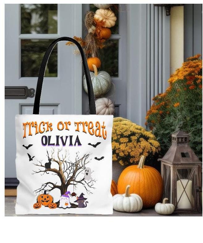 Personalized Halloween Tote Bag - Trick or Treat
