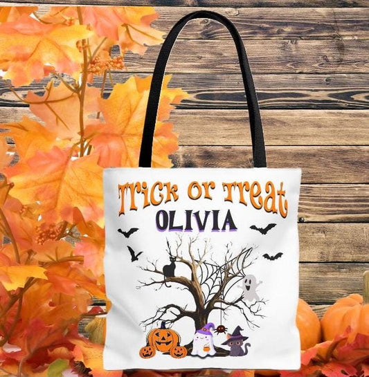 Personalized Halloween Tote Bag - Trick or Treat