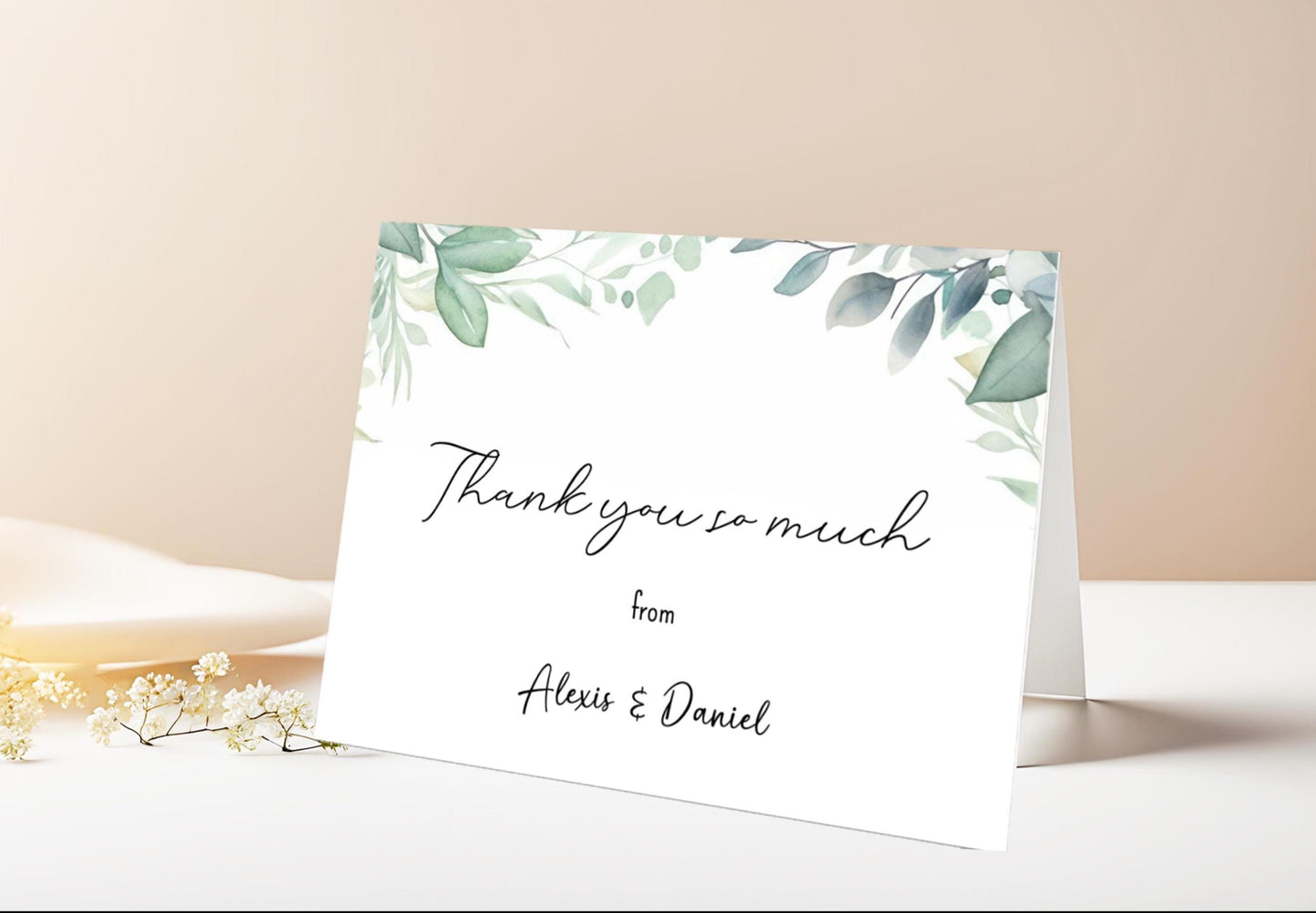 Set of Personalized Wedding Thank You Cards with Envelopes, wedding thank you cards, thank you card for wedding