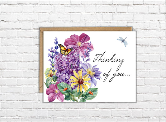 Thinking of you cards - Set of 10 - Butterfly Garden