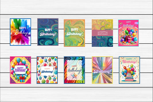 Birthday Card Assortment #4 - Set of 10 or 20, bulk birthday cards, birthday card set, birthday cards, birthday card bundle